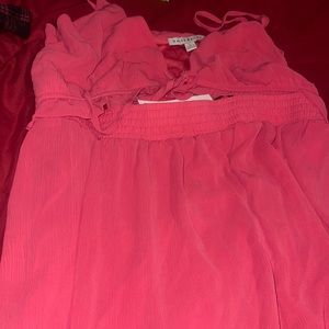 Coral dress perfect for summer time.